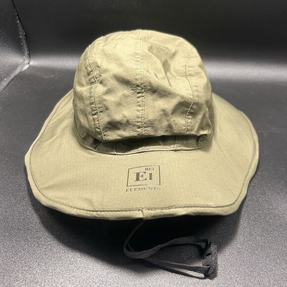 REI Elements Boonie Bucket Hat Unisex Small Green Nylon Drawstring Adjustable - Picture 2 of 6